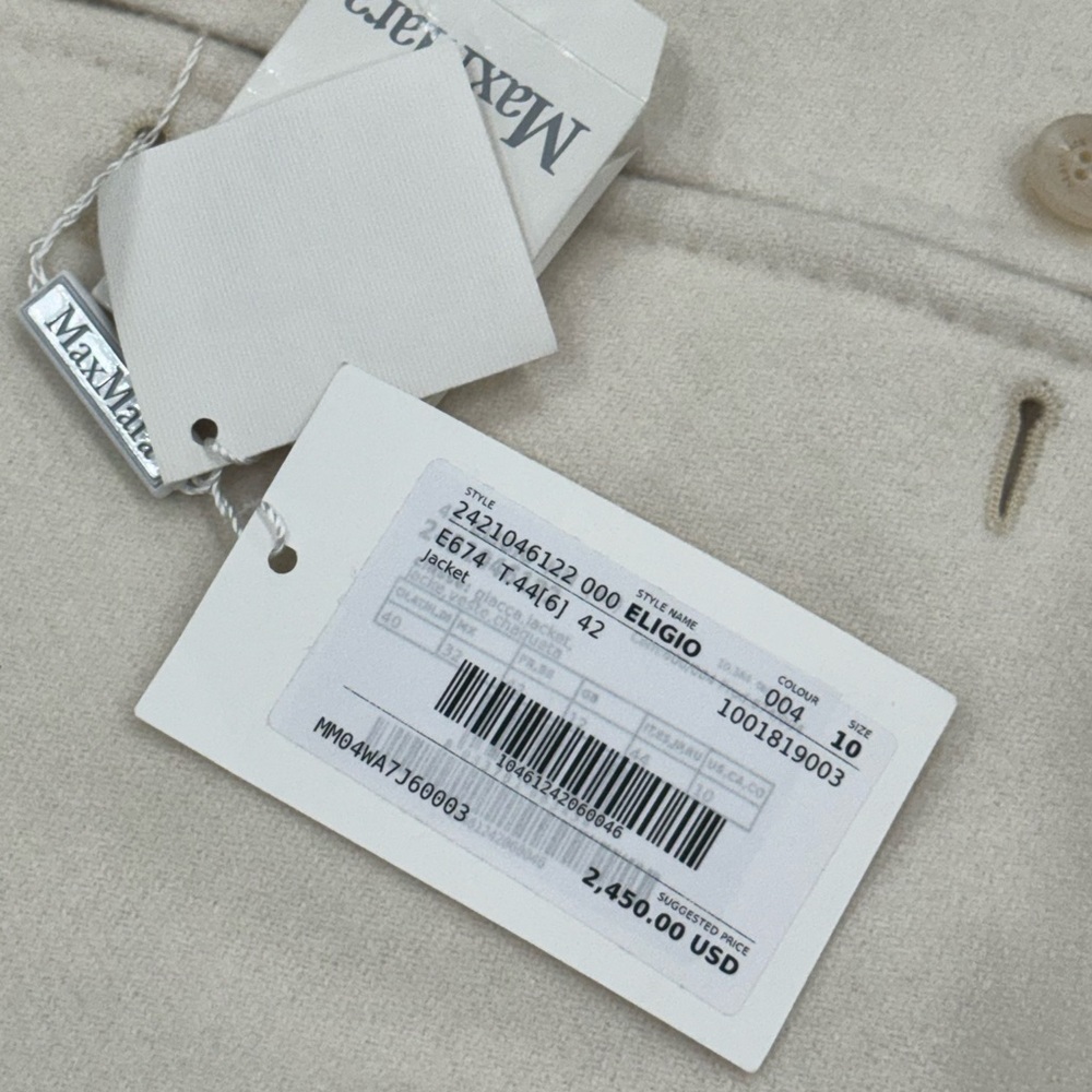 Max Mara Ivory Wool Jacket Coat Eligio Style NWT - Picture 9 of 13